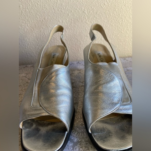 Aldo Chelini~Vtg~Soft~Leather~Slingback~Slant Wrapped Block Heel Sandal~Size 9 - Picture 8 of 16